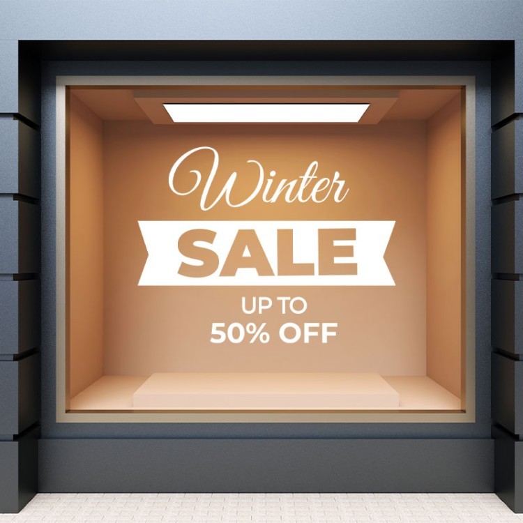 Αυτοκόλλητο Βιτρίνας Winter Sale 50% Off